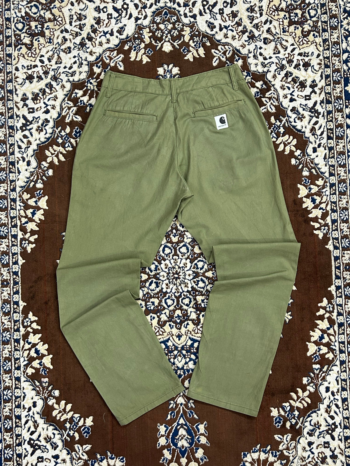 CARHARRT GREEN STRAIGHT FIT PANT ( F4694 )