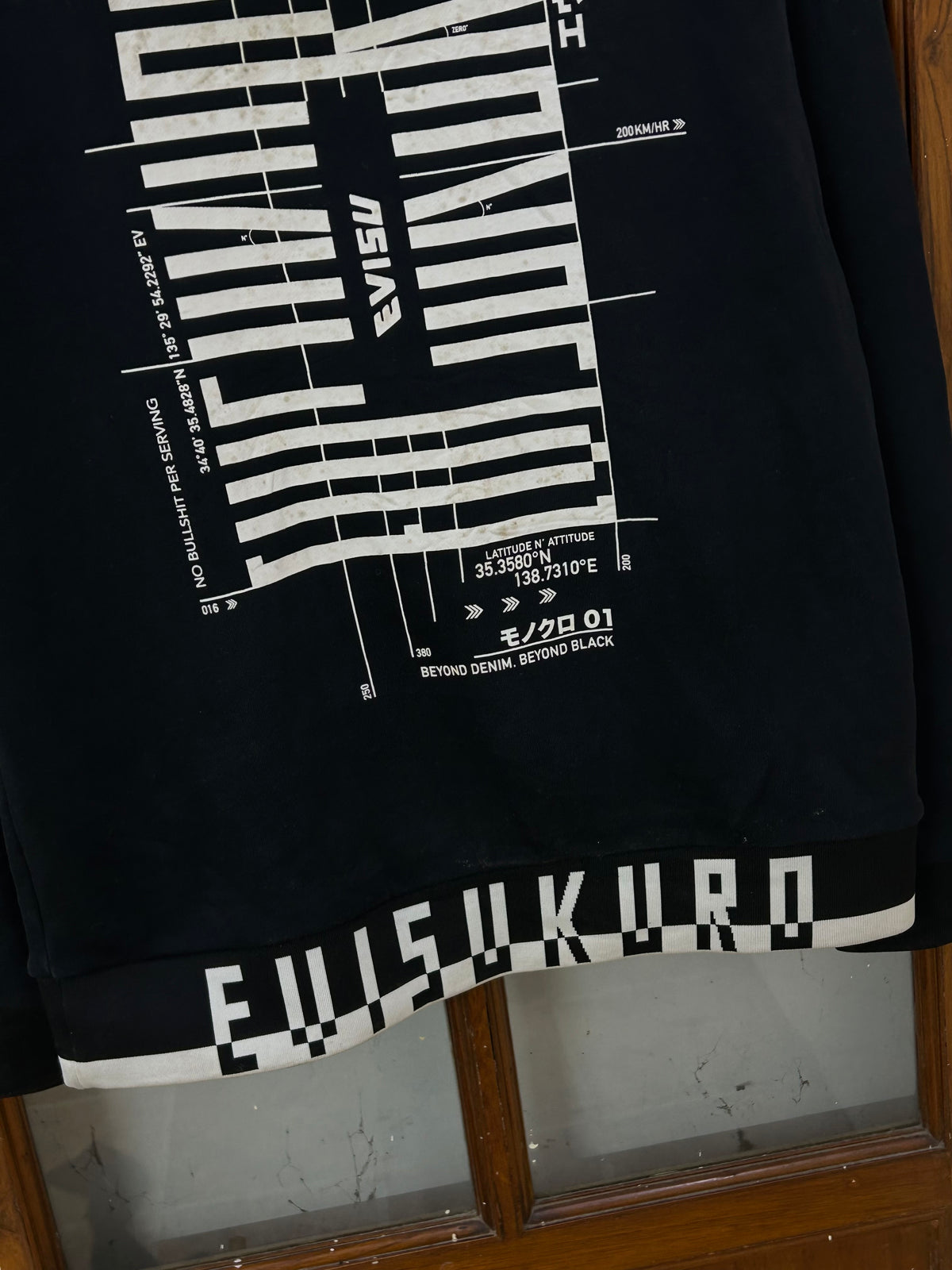 EVISU KURO BLACK HOODIE ( F4976 )