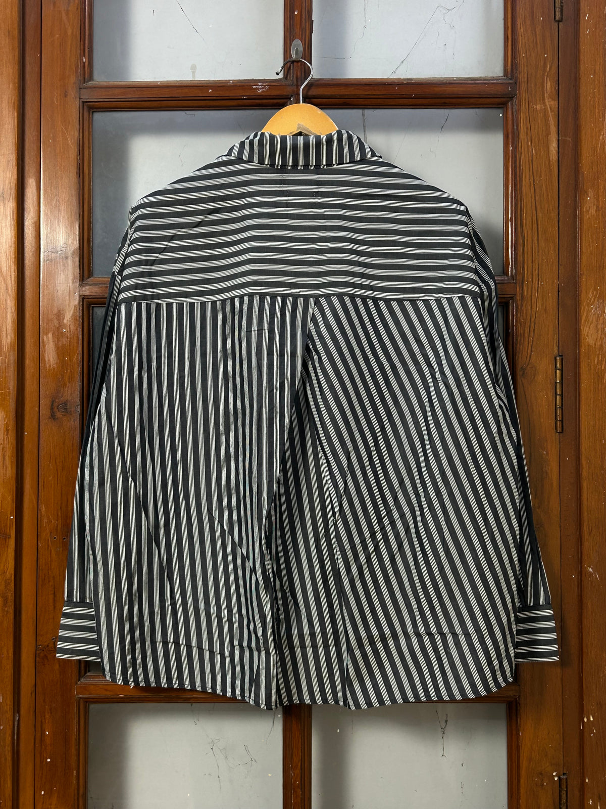 POLO RL BLACK AND WHITE STRIPPED SHIRT ( F5921 )