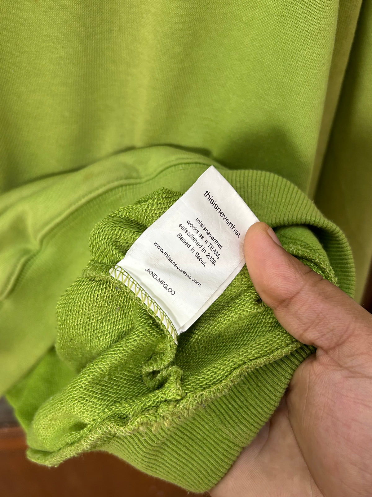 THIS IS NEVER THAT GREEN HOODIE ( F6179 )