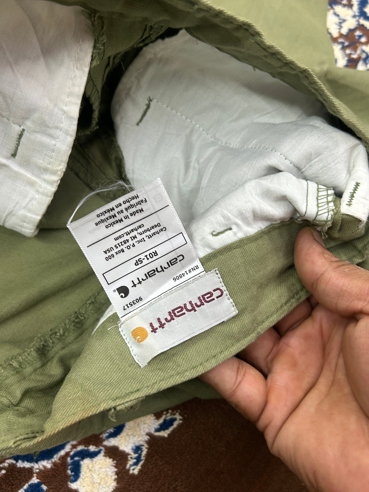 CARHARRT GREEN STRAIGHT FIT PANT ( F4694 )