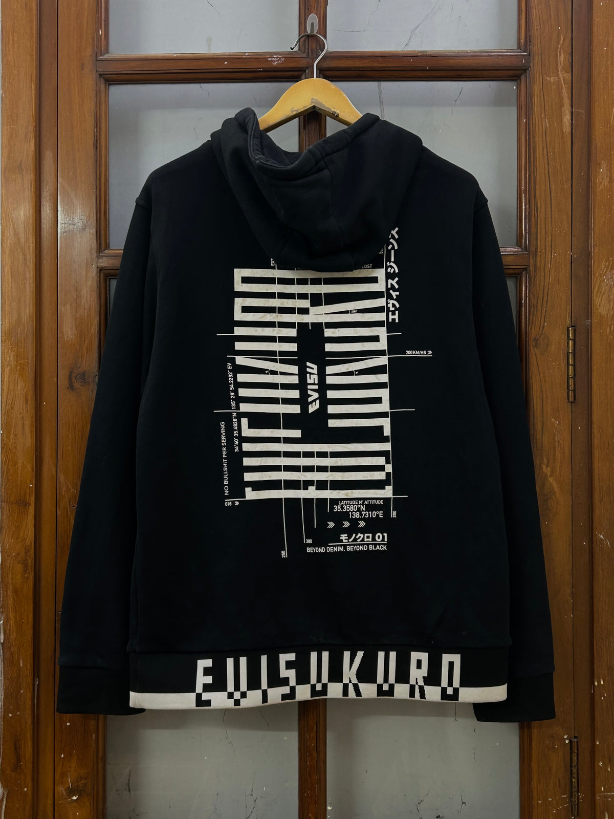 EVISU KURO BLACK HOODIE ( F4976 )