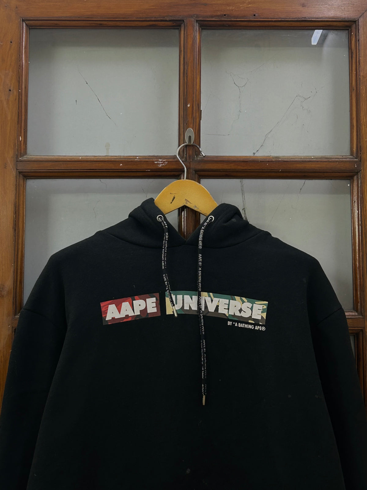 AAPE BACK PRINT BLACK HOODIE ( F4990 )