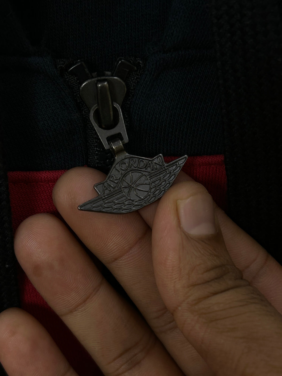 JORDAN RED BLACK HOODED ZIPPER ( F5345 )