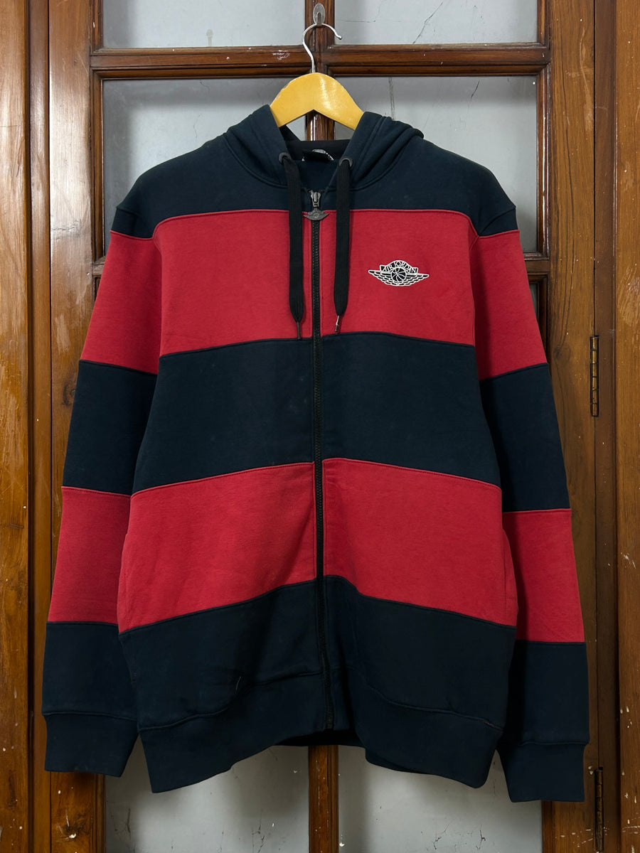 JORDAN RED BLACK HOODED ZIPPER ( F5345 )