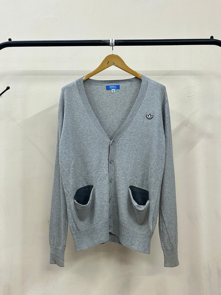 ADIDAS DOUBLE POCKET GREY CARDIGAN ( M5022 )