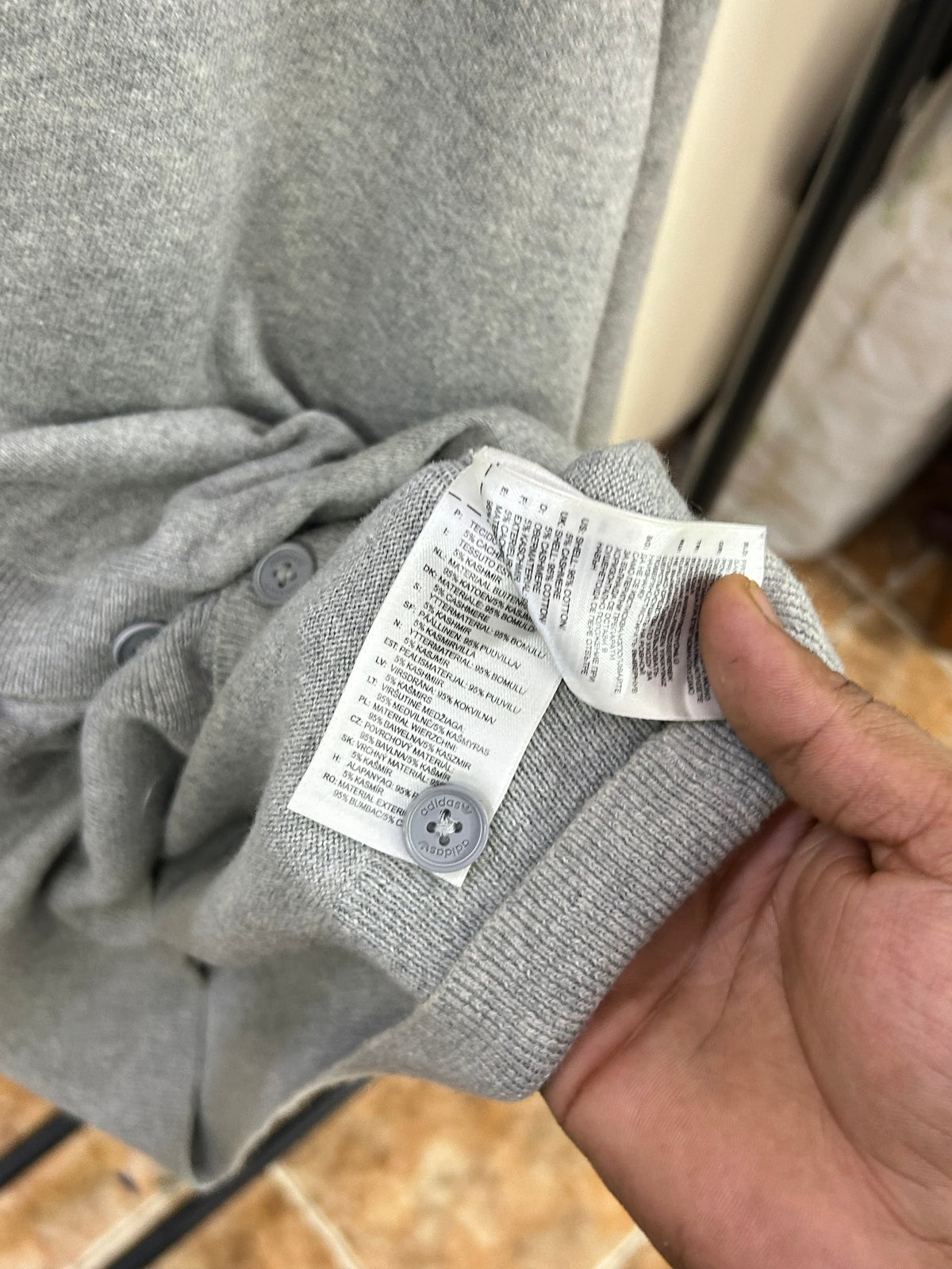 ADIDAS DOUBLE POCKET GREY CARDIGAN ( M5022 )