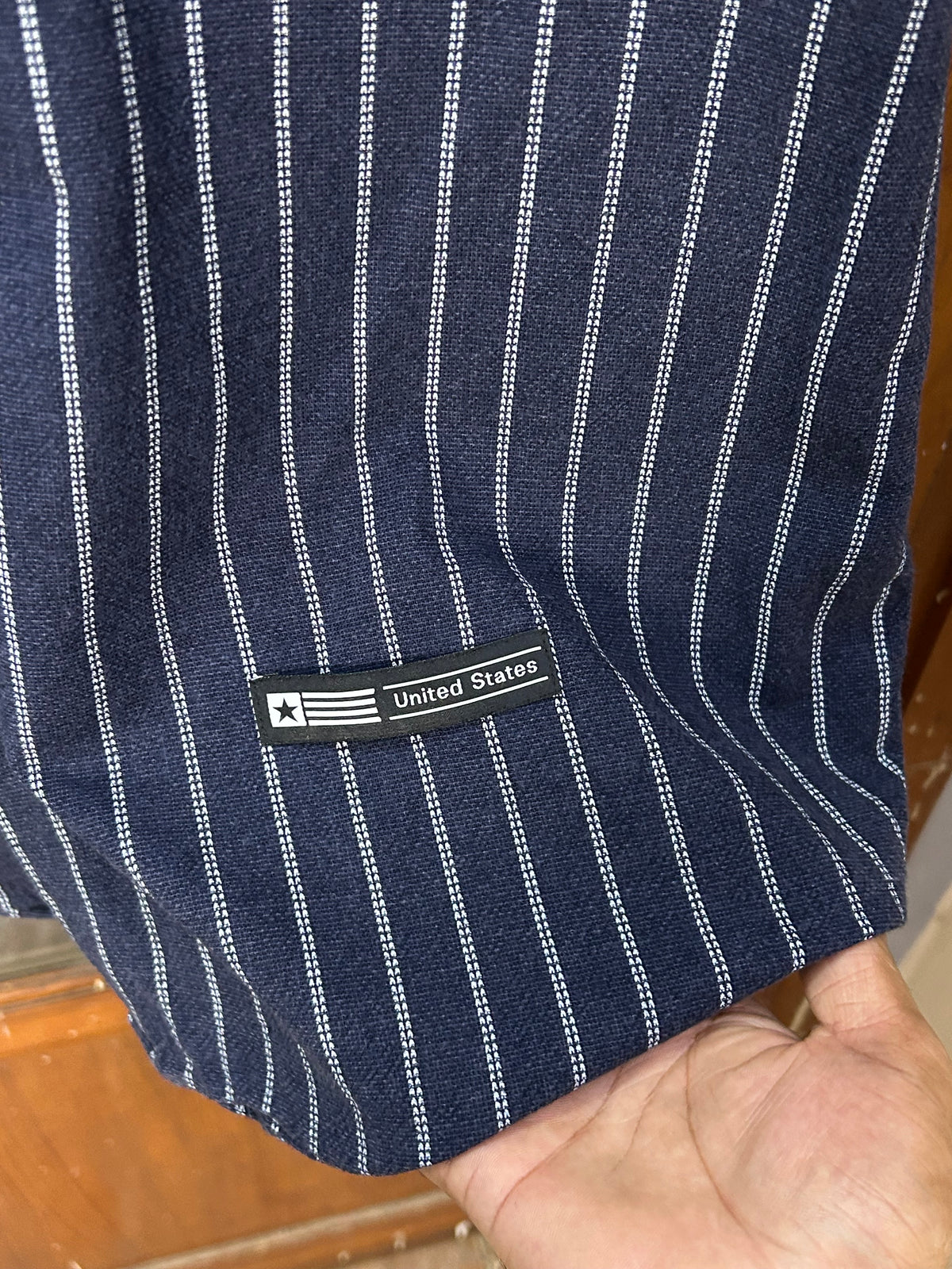 NAVY BLUE STRIPED SHORT SLEEVE SHIRT ( F5906 )