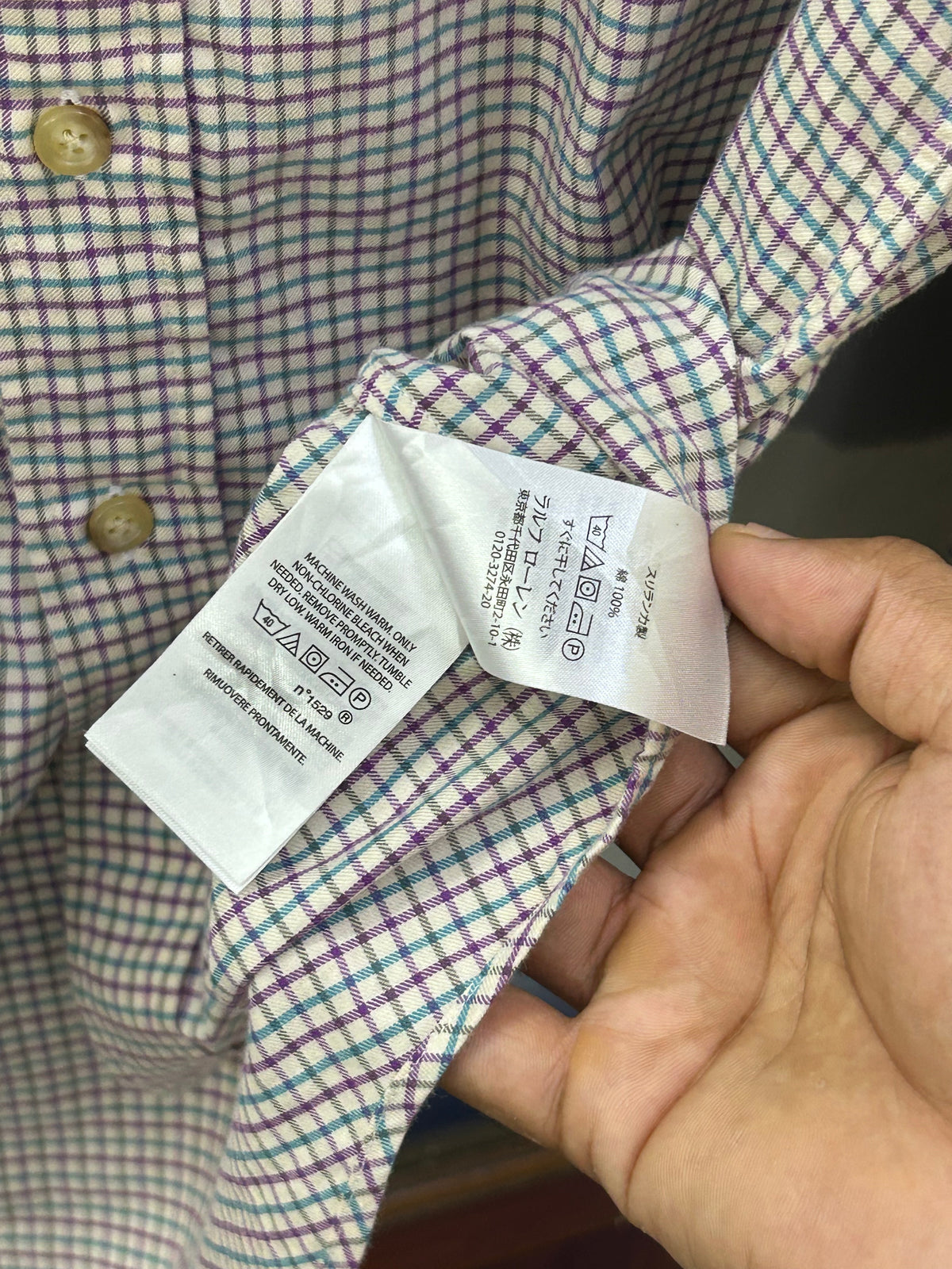 POLO RL MICRO CHECKED SHIRT ( F5209 )