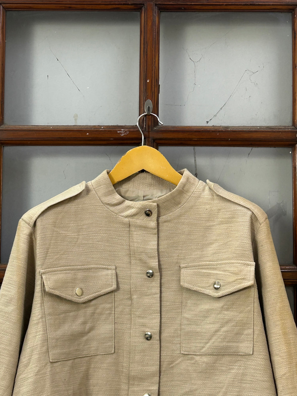 POLO RL BEIGE CROPPED FIT JACKET FOR WOMEN ( D6870 )