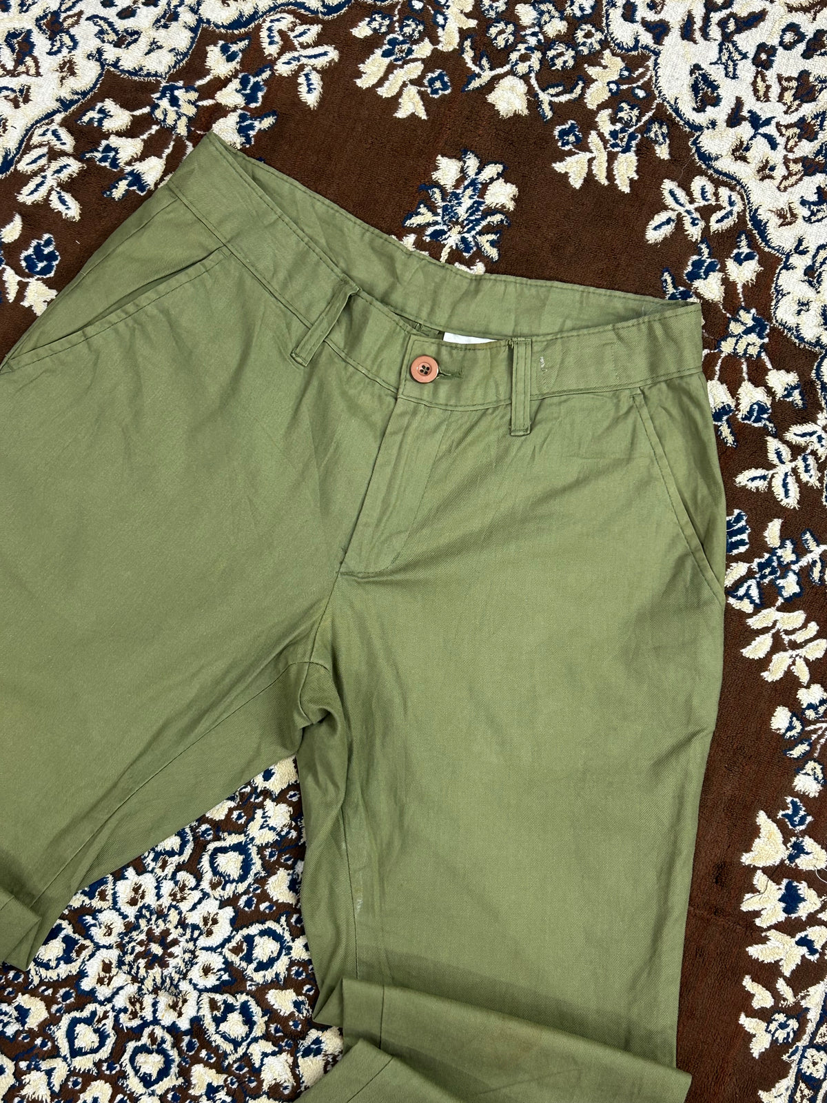 CARHARRT GREEN STRAIGHT FIT PANT ( F4694 )