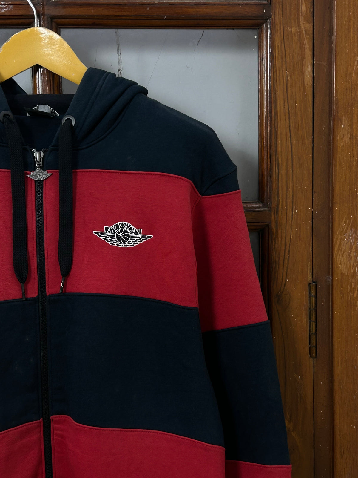 JORDAN RED BLACK HOODED ZIPPER ( F5345 )
