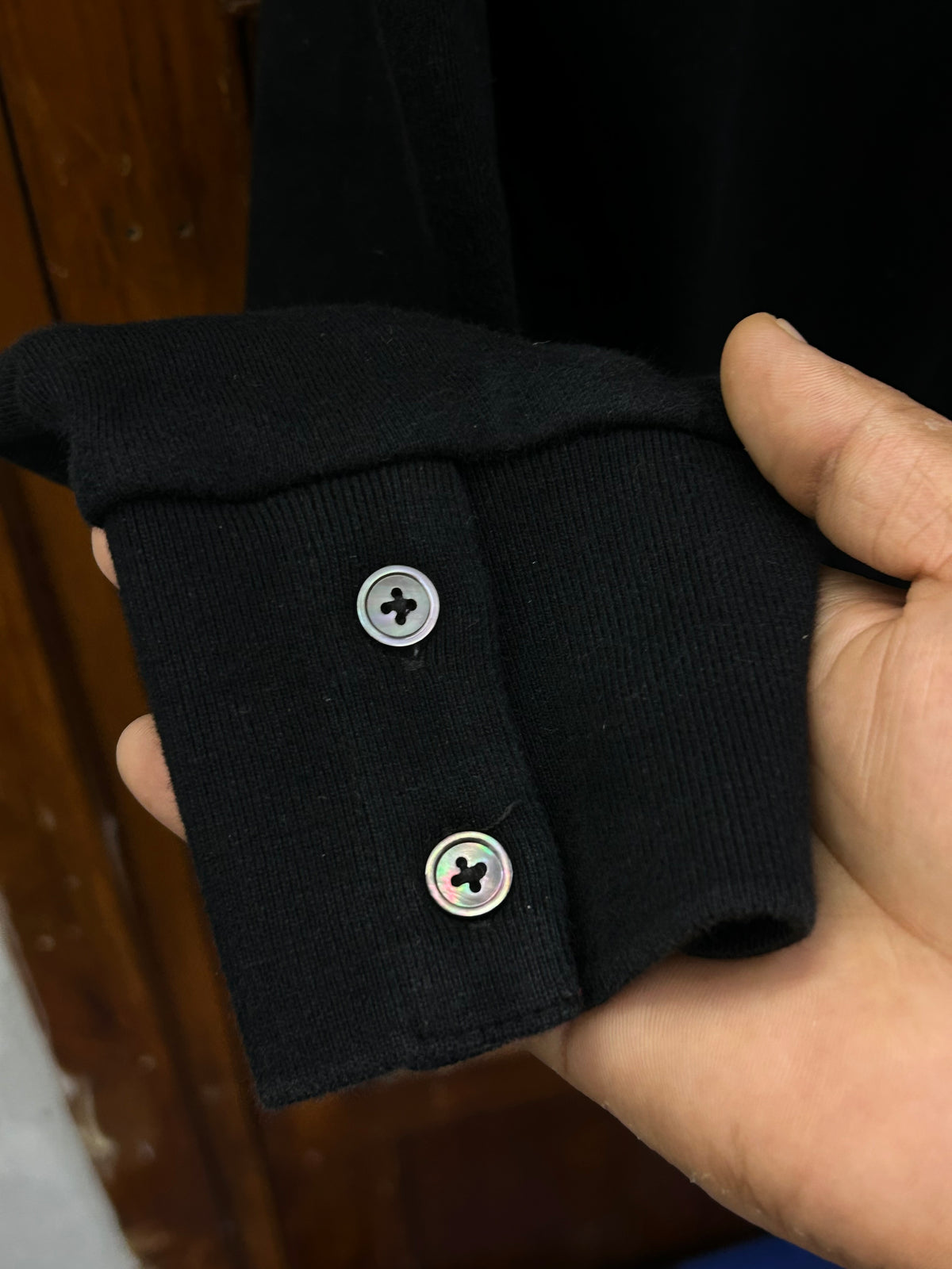 THOM BROWNE BLACK HOODIE ( F4701 )