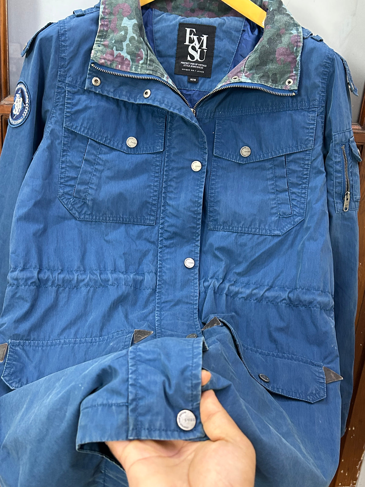 EVISU BLUE UTILITY PARKA JACKET ( D6882 )