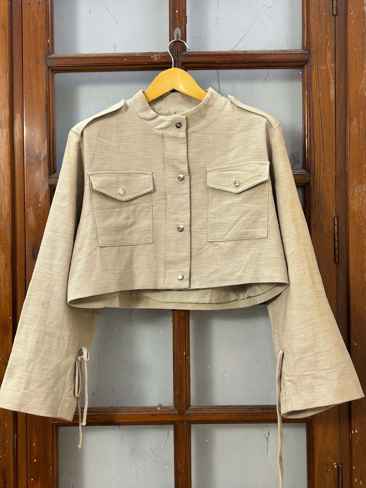 POLO RL BEIGE CROPPED FIT JACKET FOR WOMEN ( D6870 )