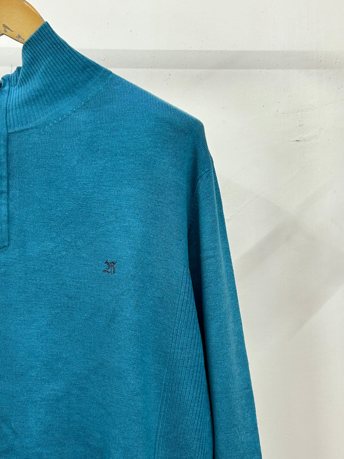 SAGE BLUE SEMI ZIP UP SWEATER ( M5020 )