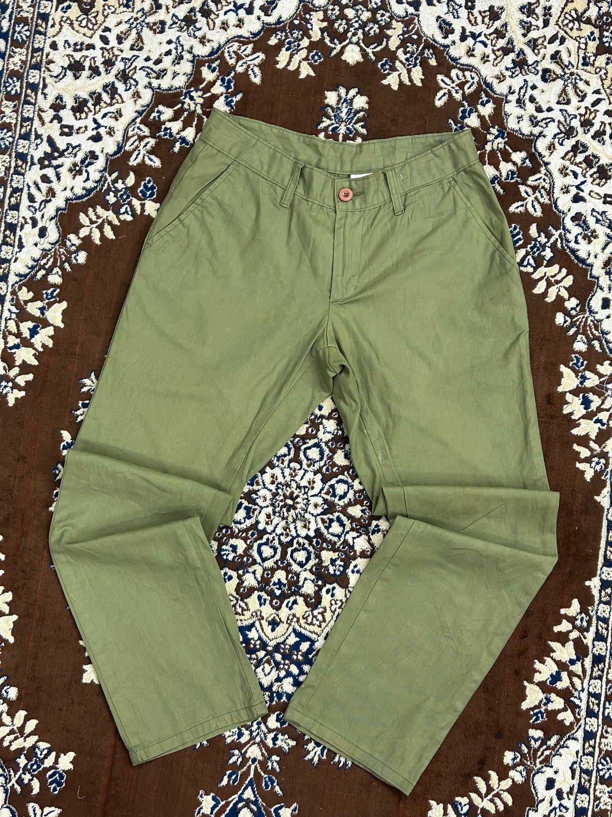 CARHARRT GREEN STRAIGHT FIT PANT ( F4694 )
