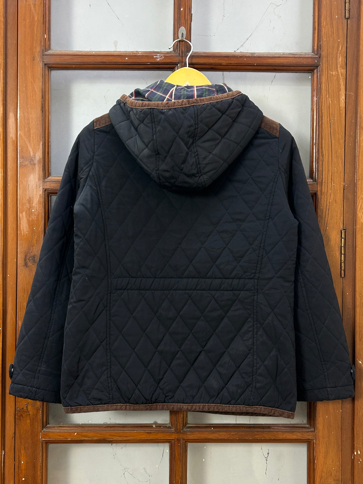 POLO RL NAVY BLUE DIAMOND  QUILTED HOODED JACKET ( D6871 )