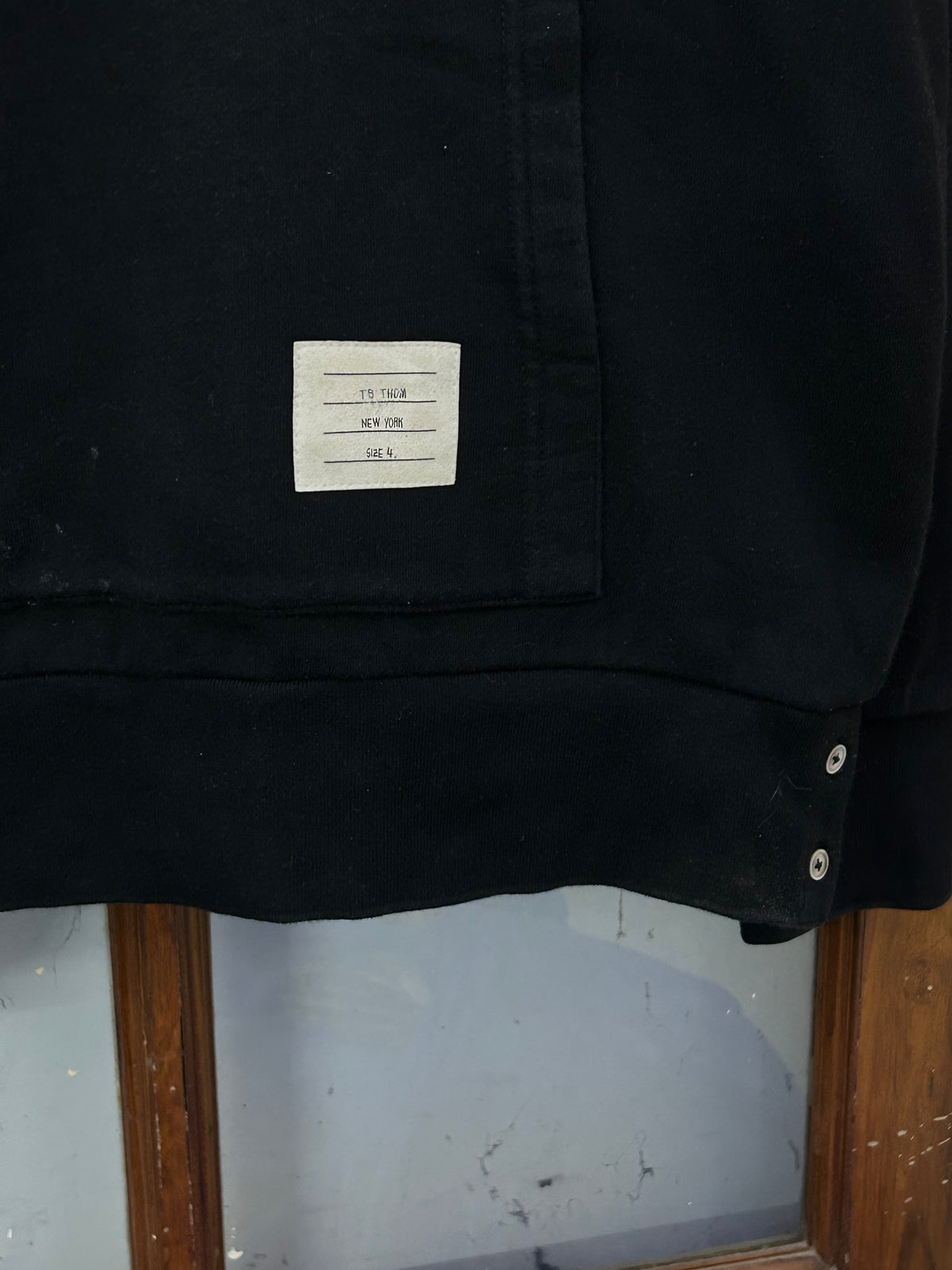 THOM BROWNE BLACK HOODIE ( F4701 )