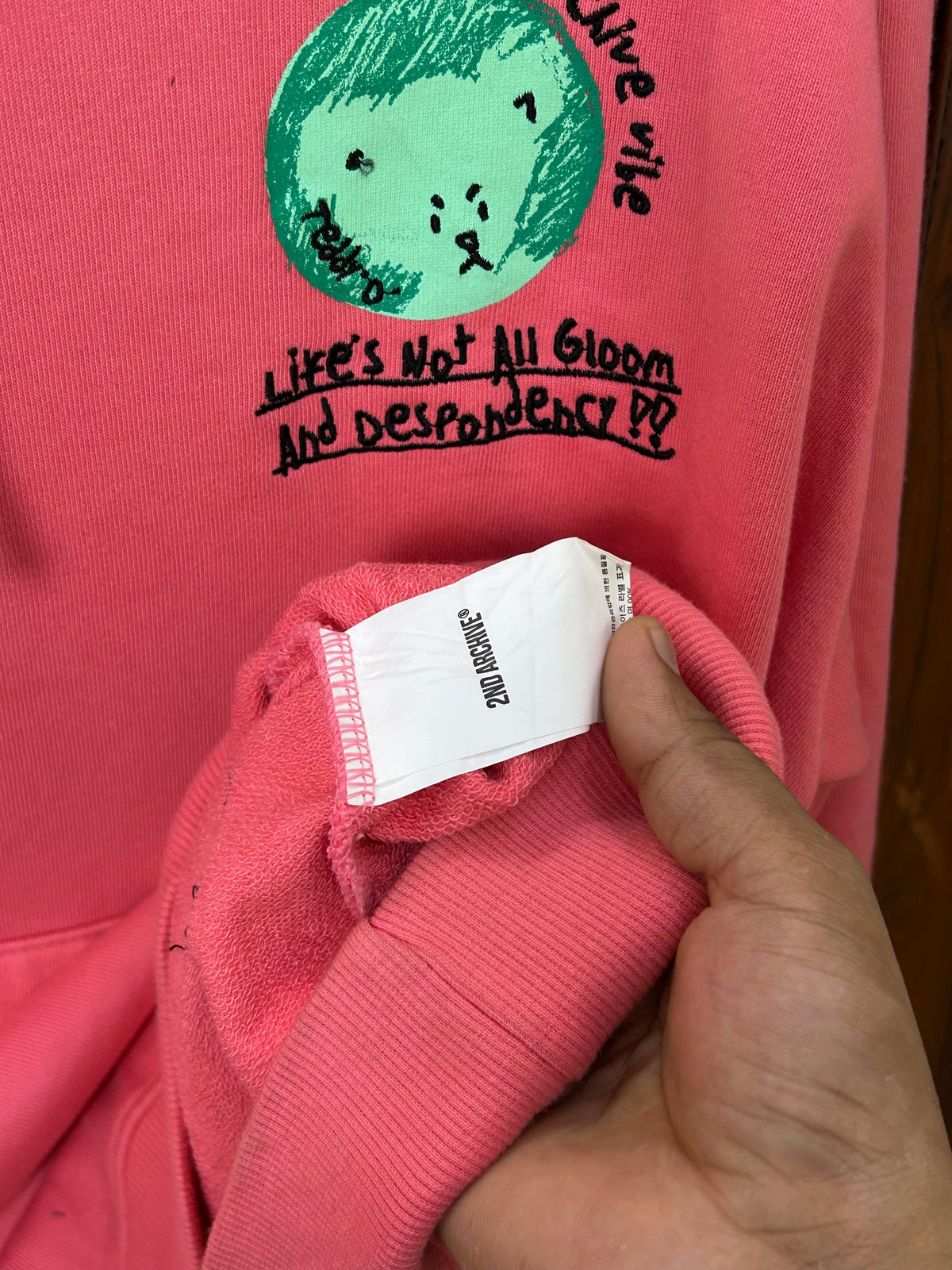 2ND ARCHIVE PINK HOODIE ( F5335 )