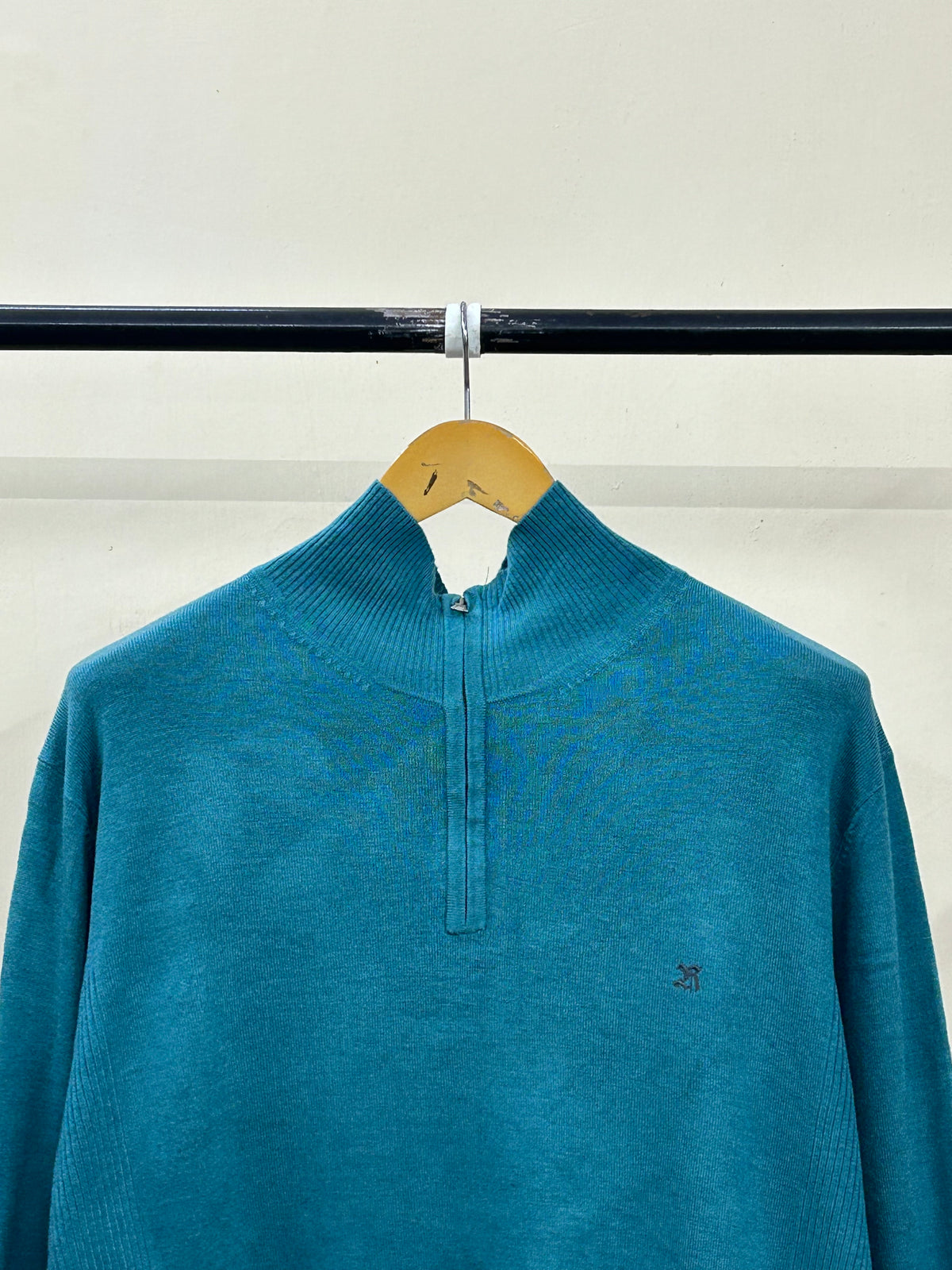 SAGE BLUE SEMI ZIP UP SWEATER ( M5020 )