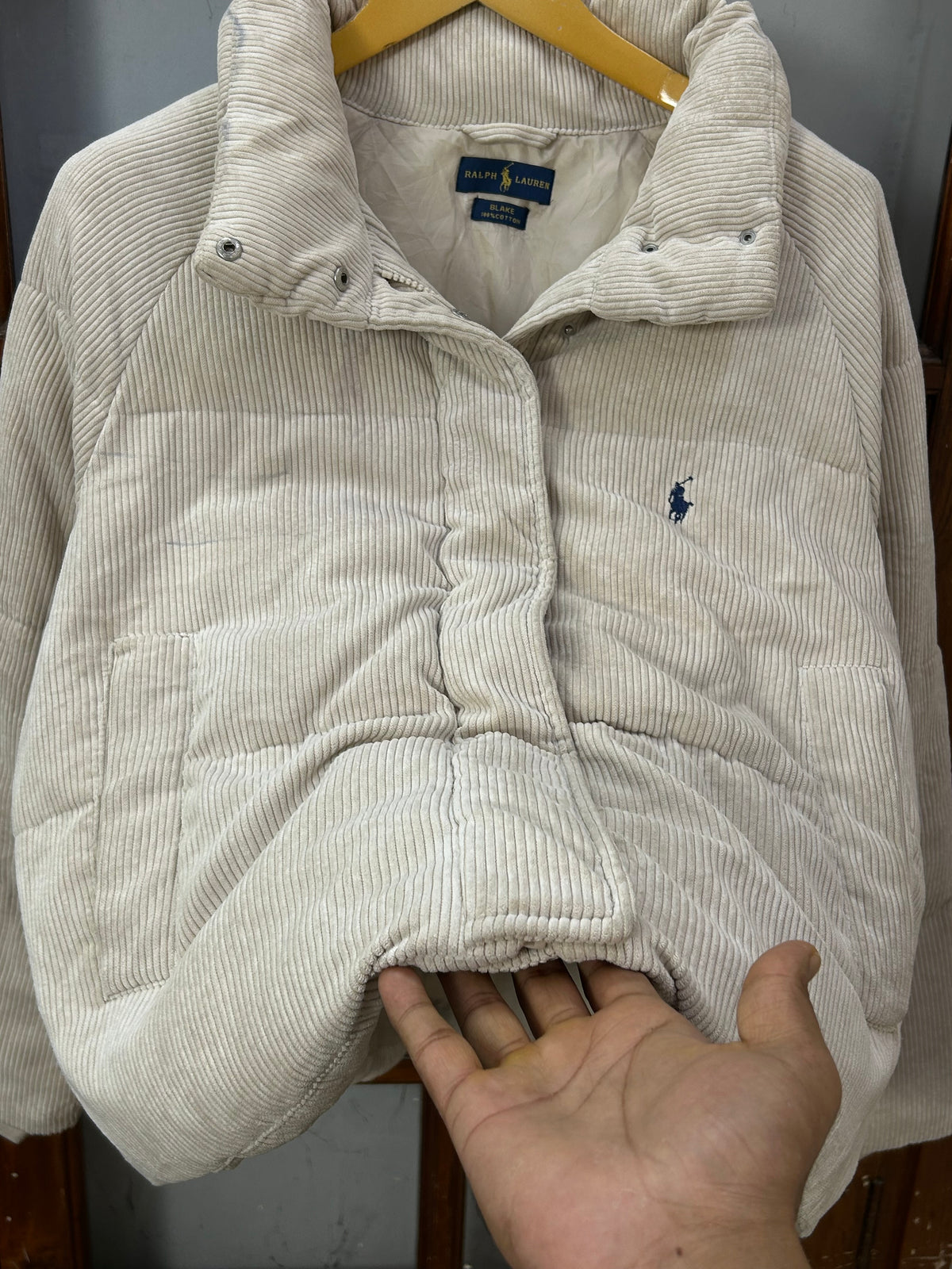 POLO RL OFF WHITE CROPPED FIT JACKET FOR WOMEN ( D6868 )