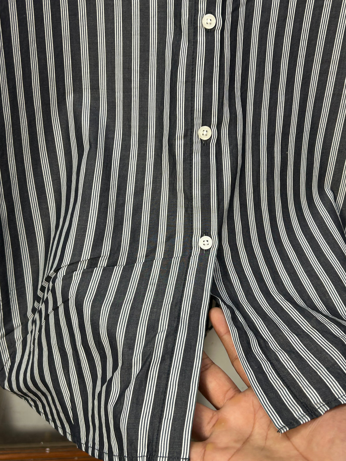 POLO RL BLACK AND WHITE STRIPPED SHIRT ( F5921 )
