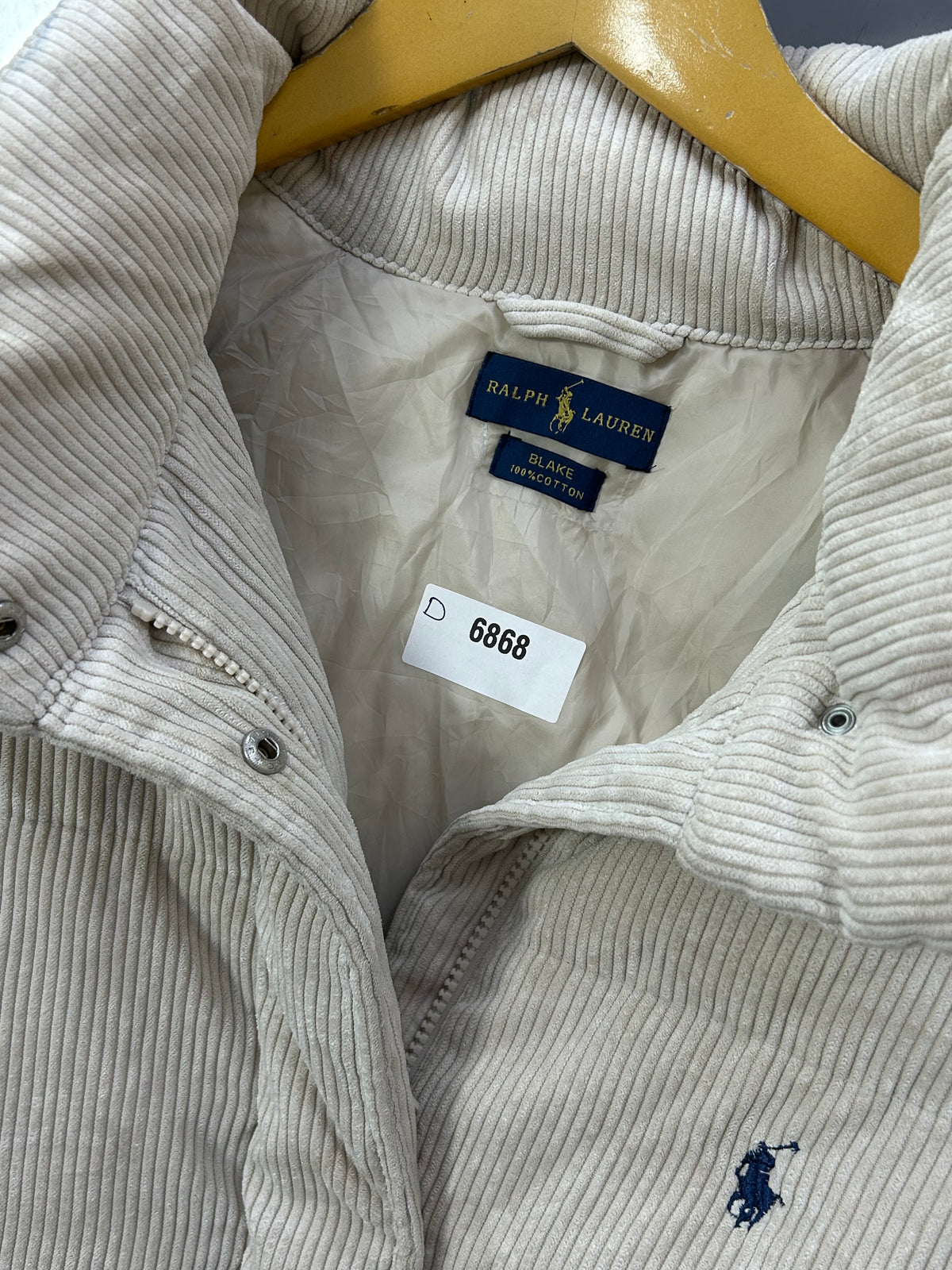 POLO RL OFF WHITE CROPPED FIT JACKET FOR WOMEN ( D6868 )