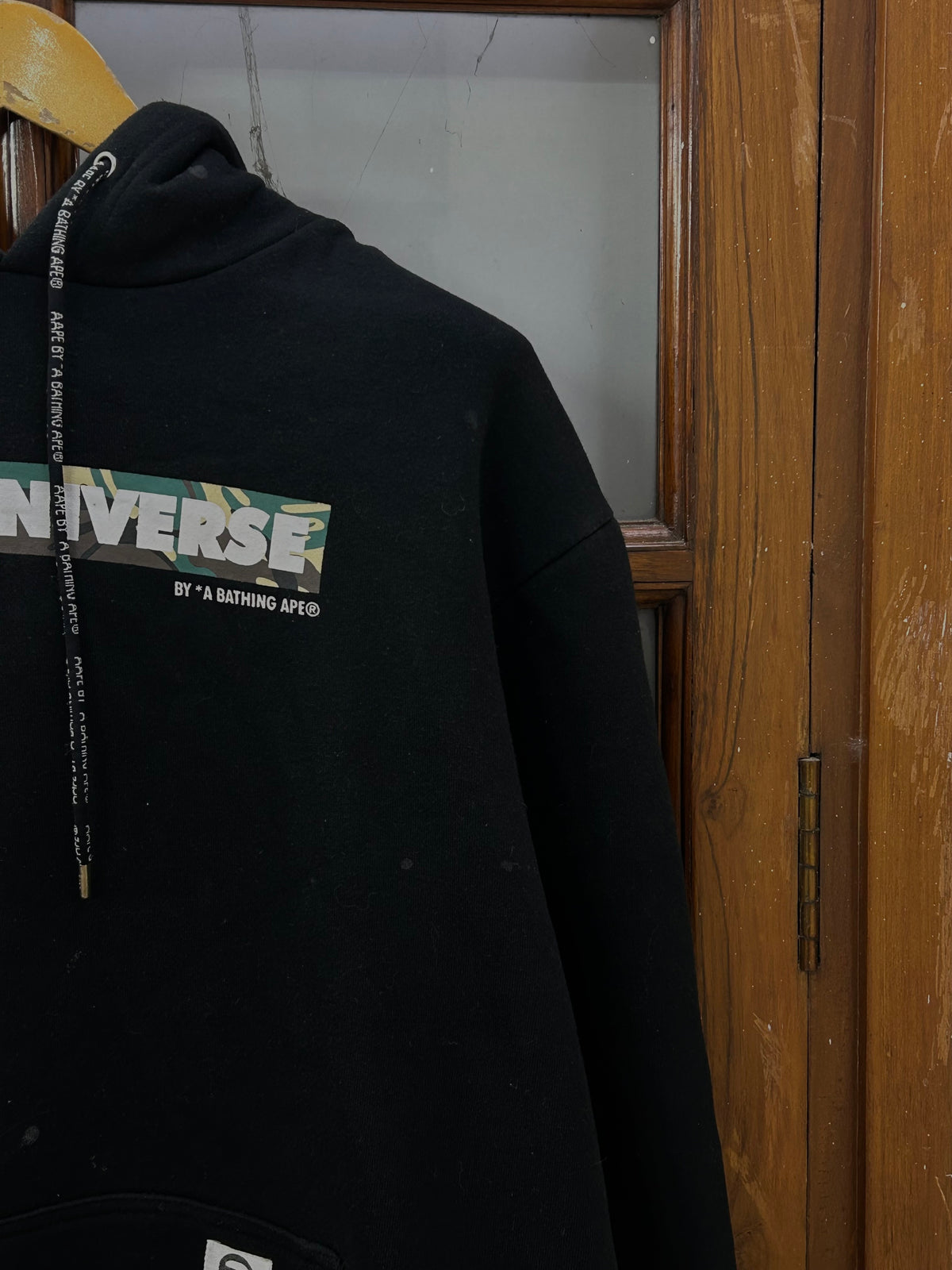 AAPE BACK PRINT BLACK HOODIE ( F4990 )