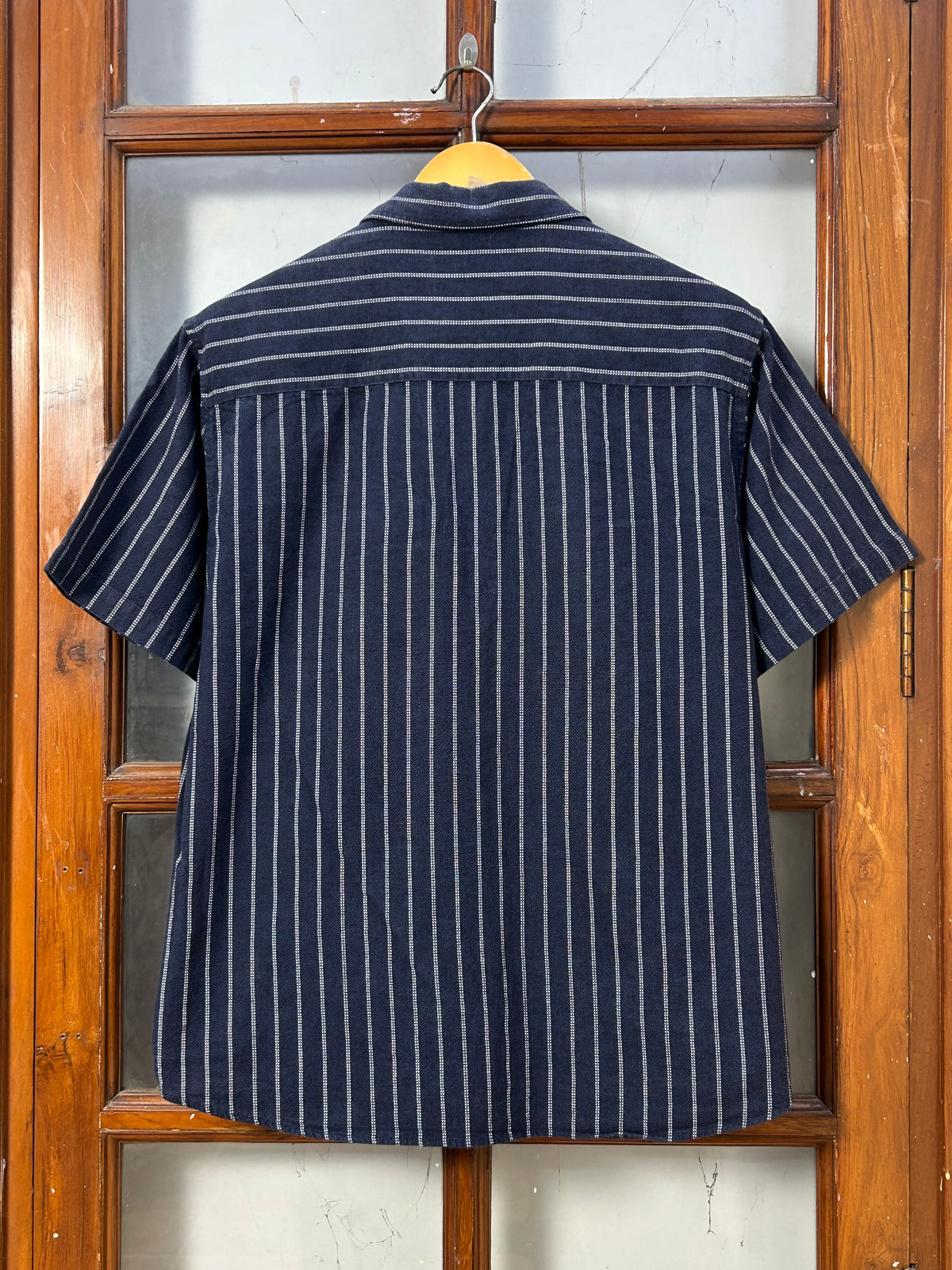 NAVY BLUE STRIPED SHORT SLEEVE SHIRT ( F5906 )