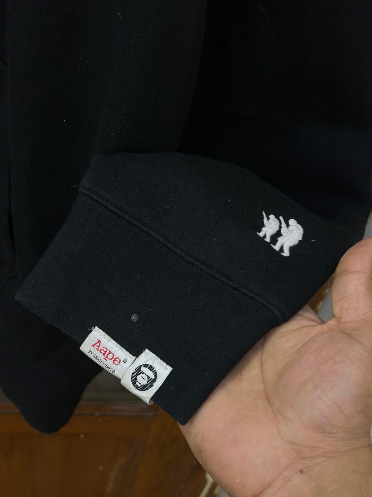 AAPE BACK PRINT BLACK HOODIE ( F4990 )